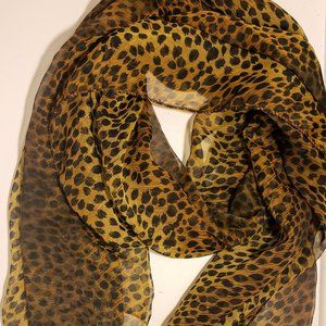 Sheer Leopard Print Scarf Wrap